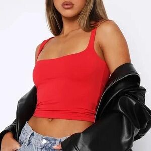 NWT White Fox Boutique Fell In Love Tank Top Red